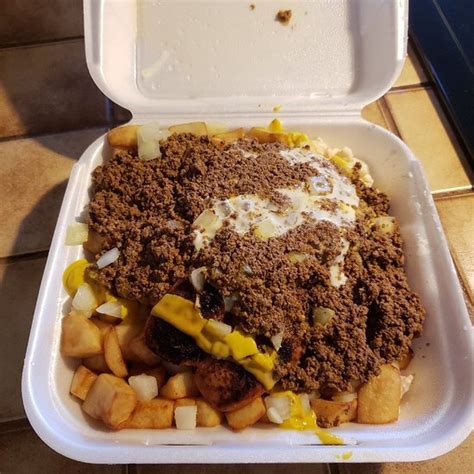 Henrietta hots - I usually advise people avoid Henrietta Hots though. Consistently the worst garbage plates I've ever had. They somehow haven't realized that you need to put salt on fries, any time I've asked for cheese sauce, they just give it to you cold from the tub, and their burgers have zero color on them almost like they were boiled instead of fried.